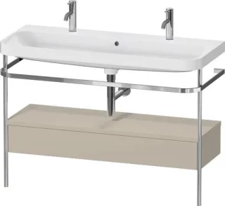Duravit Happy D.2 Plus c-shaped Set mit Metallkonsole und Schubkasten Taupe Seidenmatt 1175x490x850 HP4854O60600000