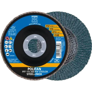 PFERD TOOLS POLIFAN Fächerscheibe PFF flach Zirkonkorund Universallinie PSF STEELOX Stahl/Edelstahl - 67666115
