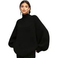 Worldclassca Strickpullover WORLDCLASSCA Damen Oversize Strickpulllover Steh Kragen Fashion Pulli Neue Kollektion - Stilvolle und gemütliche Strickmode für Damen