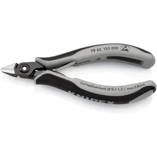 KNIPEX Präzisions-Elektronik-Seitenschneider ESD ohne Facette - 7962125ESD
