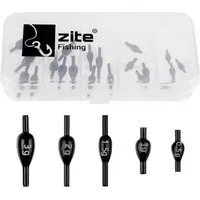Zite Angelgewicht Fixdrops Set 25 STK in Sortierbox 0,5-3g schwarz Forellenbleie Angeln