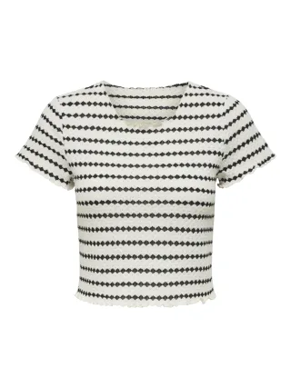 ONLY - ONLEVA STRIPE S/S TOP CS JRS Cloud Dancer - Gr. - L