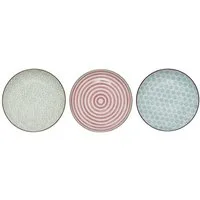 Bloomingville Frühstücksteller Bloomingville Patrizia Frühstücksteller Blue Steingut 3er Set