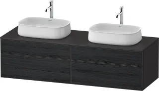 Duravit Zencha Konsolenwaschtischunterbau wandhängend Eiche Schwarz & Graphit Matt & Supermatt 1600x ZE4825B16800000