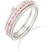 Elli Ring-Set Set mit Swarovski®Kristallen Rose 925 Sterling Silber vergoldet