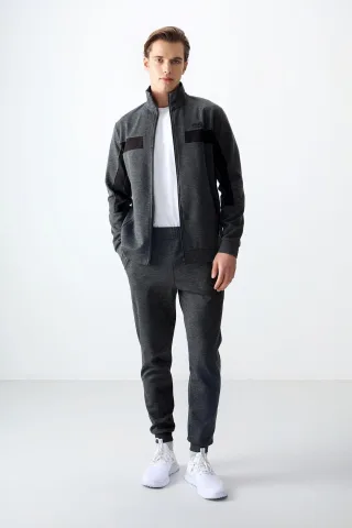 Herren Sweatshirt- und Hosen-Set mit Farbblockdesign
