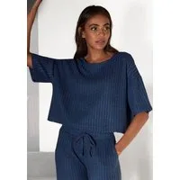 LASCANA 3/4-Arm-Shirt Lounge-/Strickshirt aus weichem Strick, Loungewear