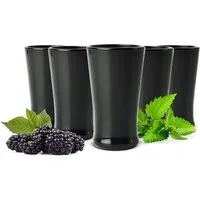 Sendez Schnapsglas 6 schwarze Schnapsgläser Schnaps Shots Stamper Wodkagläser, 6-tlg., Glas