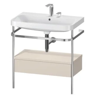 Duravit Happy D.2 Plus c-shaped Set mit Metallkonsole und Schubkasten Taupe Supermatt 775x490x850 mm HP4842E8383