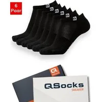 QOLONIA Socken Kurze Sneaker Socken aus Bio-Baumwolle für Damen & Herren /QSOCKS (Packung, 6 Paar) Kurze Socken mit Gepolsterte Sohle, nahtlos und kein Gummidruck