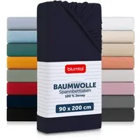 Blumtal Spannbettlaken Blumtal Basics 100% Baumwolle, Baumwolle, Gummizug: Rundum, (1 Stück), Jersey Bettlaken - atmungsaktiv, strapazierfähig und faltenfrei