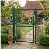 SONGMICS Gartentor Gartentür Zauntür Zauntor Gartenzaun mit Schloss, verzinkter Stahl, abschließbar, Tür 106×100/125/150/160/180cm (B×H)