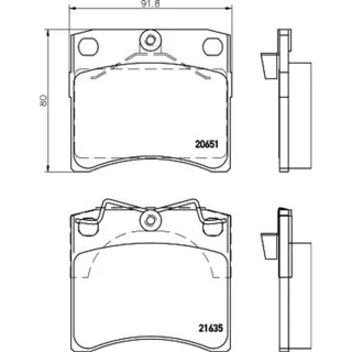 Hella Bremsbel?ge vorne VW Transporter T4 8DB355018-381