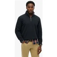 Superdry Sweatshirt ESSENTIAL LOGO HENLEY aus Baumwolle und Polyester, Loose Fit, angeraute Sweatware
