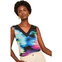 Love & Roses Blusentop Love & Roses Jersey-Trägertop mit Chiffonbesatz (1-tlg)