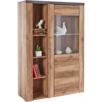 OTTO home Vitrine Larona, zeitlose Glasvitirne, Hochschrank Höhe 145 cm Stauraumvitrine mit dekorativer Rahmenoptik