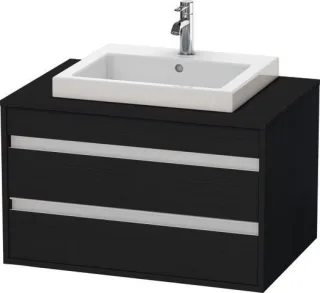 Duravit Ketho Konsolenwaschtischunterbau wandhängend Eiche Schwarz Matt 800x550x496 mm - KT675401616 KT675401616