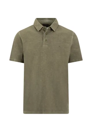 FYNCH-HATTON - Polo, garment dyed, pocket dark khaki - Gr. - XXL