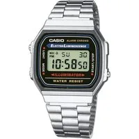 CASIO VINTAGE Chronograph A168WA-1YES, Quarzuhr, Armbanduhr,Damenuhr, Herrenuhr, Digitaluhr, Edelstahlarmband
