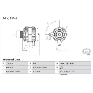 Bosch Lichtmaschine 150A Renault Grand Laguna Megane Sc?nic