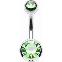 Taffstyle Bauchnabelpiercing mit Kristall Titan G23 Schmuck Banane Stecker Damen Bauchpiercing (Gebogenes Banabel aus Titan G23 Piercing mit Kristallsteinen in vielen Farben), Banane Stecker Silber Piercing Schmuck Stecker