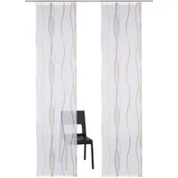 OTTO home Schiebegardine Dimona (2 St), Klettschiene, transparent, Polyester, 2-er Set, Fertiggardine, mit Befestigungszubehör, Wellen