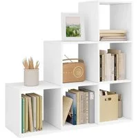 Woltu Bücherregal, 1-tlg., weißes Regal mit 6 Fächern, Würfelregal 90x29x90 cm