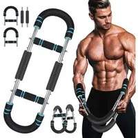 QUBEBU Handmuskeltrainer Twister Armtrainer – Verstellbares Brust Trainingsgerät (30-50 kg) (mit tragbarem & abnehmbarem Federwiderstand,Power Twister Stange, 1-St., Fitnessgeräte für Zuhause, Büro & Reise)