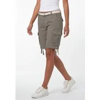 SUBLEVEL Bermudas Damen Shorts Cargobermuda mit Gürtel 5 Pocket, Sommerhose, kurze Hose, Bermudashorts