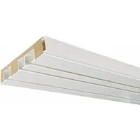 Liedeco Vorhangschiene, 3-läufig, Fixmaß, verschraubt, Holzwerkstoff, Kunststoff
