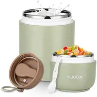 SinLaw Müslibox Müslibecher aus Edelstahl, 720ml auslaufsicherer Joghurtbecher, (1-tlg), mit Löffel und Deckel, doppelt auslaufsicher