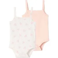 vertbaudet Body Baby Trägerbodys mit Picotkante Bio-Baumwolle 2er-Pack