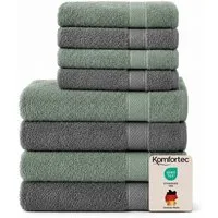 Komfortec Handtuch Set aus 100% Baumwolle, 4 Handtücher 50x100 cm und 4 Badetücher 70x140 cm, Frottee (Packung, 8-St), Duschtücher & Badehandtuch, Weich, Towel, Groß