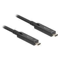 Aktives Optisches USB-C 8K Video + Daten + PD Kabel schwarz, 8 Meter, PD 60 Watt