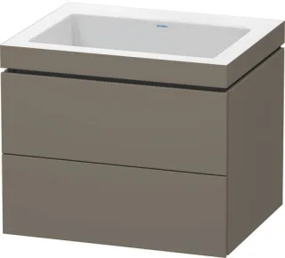 Duravit L-Cube c-bonded Set wandhängend Flanell Grau Seidenmatt 600x480x500 mm - LC6926N9090 LC6926N9090