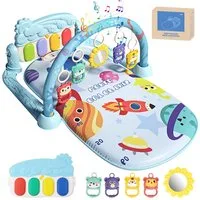 MOPUEA Spielbogen Spieldecke mit Musik und Lichtern Spielmatte mit weichem Spielbogen, (Baby Spielmatte Fitnessdecke mit Klavierbogen Lernspielzeug Set, Baby Gym Spielmatte mit Musik Klavierbogen fördert Motorik und Sinne), Sicherer Stoff weiche Matt