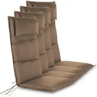 Aspero Hochlehnerauflage 4 Hochlehner Stuhlauflagen Sitzpolster, (Set), Wasserdicht