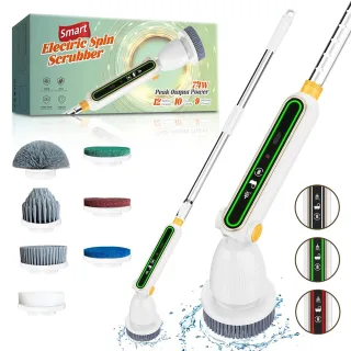 7 In 1 Household Electric Cleaning Brush 3600mAh Strong Torque Silent Retractable Smart Induction Variable Speed Electri