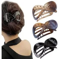 LuxusKollektion Haarklammer 3er Set Haarspangen Damen Schildpatt Groß Rutschfest Französisch Hair