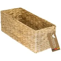HMF Aufbewahrungskorb Aufbewahrungskorb passend für KALLAX halbes Fach, Korb geflochten aus, Wasserhyazinthe für Badezimmer, Küche und Wohnbereich 38 x 15 x 14 cm