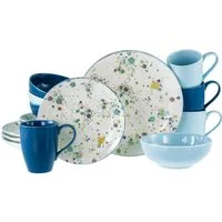 CreaTable Kombiservice Candy Drops Mix (16-tlg), 4 Personen, Steinzeug