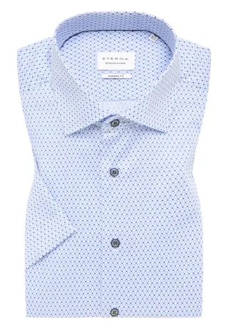 ETERNA - Hemd Twill Kurzarm hellblau - Gr. - 45