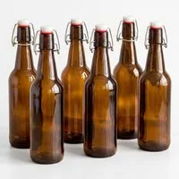 relaxdays Einmachglas 6x Flaschen zum Befüllen Bügelverschluss, Glas
