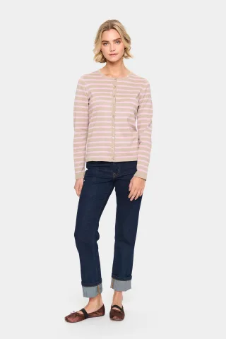 Strickjacke Gerade Passform beige