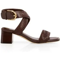 Marc Cain Collections Blazing Sun Sandalette Blockabsatz, Sommerschuh, Riemchensandale mit geprägten Bandagen