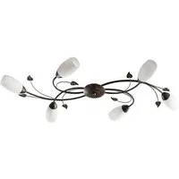 Lindby Deckenleuchten Stefania, Glas Braun IP20, 6 x 10 W LED