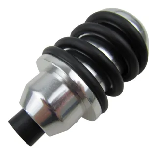 PREMIUM Schaltknauf Schalthebel Knauf Feder Look Alu Schwarz für viele Fahrzeuge