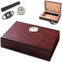 Coumo Humidor Mini Humidor, kompakt, Hygrometer Zigarrenschneider Befeuchter