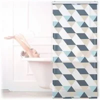 relaxdays Duschrollo mit geometrischem Desig Breite 80 cm, 80x240cm