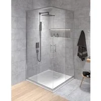 KOLMAN Eckdusche HELA 80x80 190 cm Transparent Glas, BxT: 80x80 cm, Sicherheitsglas